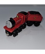 James Wooden Train + Tender Thomas Tank Engine &amp; Friends Red #5 - $15.79