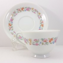 Noritake Nippon Toki Kaisha Cup and Saucer White Multi-Colored Floral Mi... - £12.54 GBP