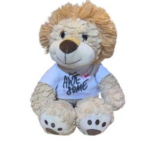 Kellytoy Tan Glitter Eyed Lion 15” Plush Stuffed Animal Very Soft Toy T-shirt - $17.87