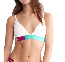 Calvin Klein Women&#39;s This is Love Lightly Lined Triangle Bra Small White - €25,26 EUR