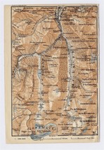 1914 Original Antique Map Of Vicinity Of Cauterets / Vignemale / France - £15.76 GBP