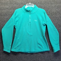 Under Armour Jacket Women’s Sz M Green Fleece Long Sleeve 1/4 Zip FLAW** - £15.30 GBP