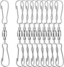 Tecunite 10 Pack Swivel Hooks Clips Smooth Spinning Dual Clip Hanging Windsock W - £9.03 GBP