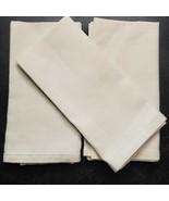 Vintage Linen Table Dinner Napkins 16X16&quot; SET OF 3 Beige - £8.98 GBP