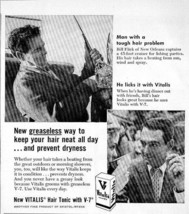 1958 Print Ad Vitalis Hair Tonic Fishing Boat Captain - £6.54 GBP