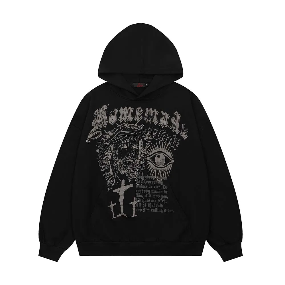  print hoodies for men harajuku sweatshirts fleece hoodies HIP HOP y2k clothes m - £261.70 GBP
