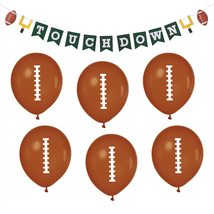 Football Party Decorations Touchdown Garland and Game Ball Latex Balloons Set - £9.32 GBP