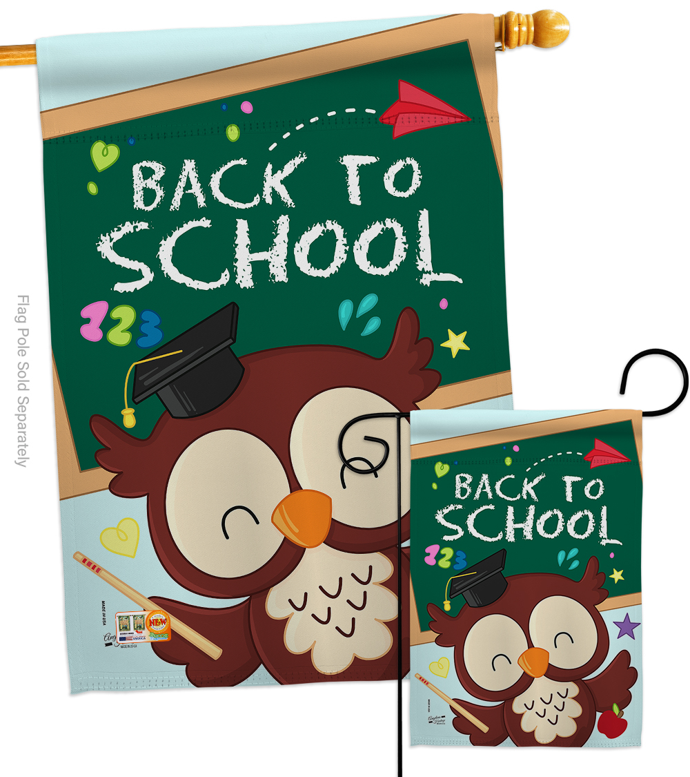 Whoo Back to School - Impressions Decorative Flags Set S137210-BO - $57.97