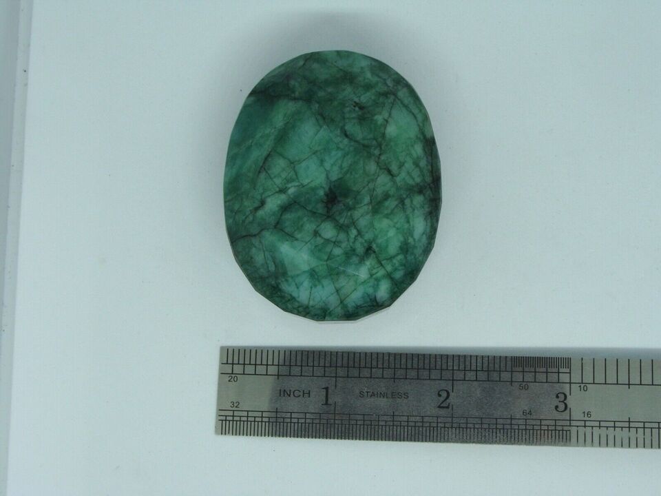 574 Carats Natural Emerald Color Enhanced Green Oval Faceted Cut Gemstone Stone Item image 10
