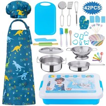 42 Pieces Kids Real Cooking Set,Kids Knife Set,Kids Baking Set,Cookware,Kids Pla - £39.22 GBP