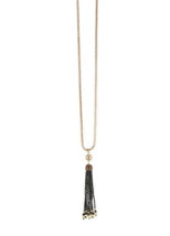 AVON 2017 FAR AWAY GOLD TASSEL NECKLACE (GOLDTONE / BLACK) NEW SEALED!!! - £13.87 GBP
