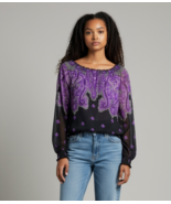 INC International Concepts Peasant Paisley Long Sleeve Lined Blouse Size XL - $34.71 CAD