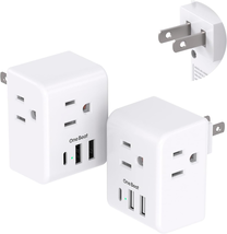 2 Pack US to Japan Plug Adapter, 2 Prong to 3 Prong Outlet Adapter with ... - $62.18 CAD