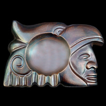 Aztec Maya Inca sculpture ashtray in dark bronze finish - £15.50 GBP