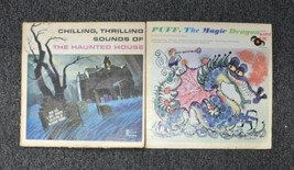 2 x Disney LP Lot Sounds Of The Haunted House Puff The Magic Dragon Children&#39;s - £13.20 GBP