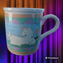 Vintage American Greetings Unicorn Collection Colorful Coffee Tea Mug Cup 1985 - £11.24 GBP