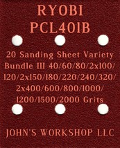 RYOBI PCL401B - 17 Different Grits - 20 Sheet Variety Bundle III - $19.99