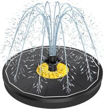 Solar Bird Bath Fountain with Glass Panel &amp; 7 Nozzles – Solar Powered El... - $34.60