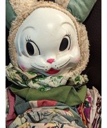 Vintage Rubber Face Plush Bunny Rabbit Fabric body, arms, legs - $88.98 CAD