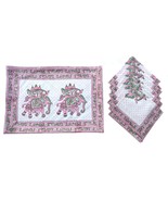 Indian Style Hand Block 100% Cotton Theme Dining Table Mats and Napkins ... - $47.27 CAD