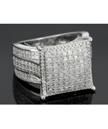 14K White Gold Plated Men&#39;s Simulated Diamond Wedding Hip Pinky Hop Band... - $150.10