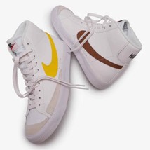 Nike Blazer Mid &#39;77 7 Youth White Brown Yellow Sneakers DA4086-103 women... - £53.41 GBP