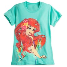 Disney Store Ariel T-Shirt Tee Ladies The Little Mermaid Green 2017 New - £39.34 GBP