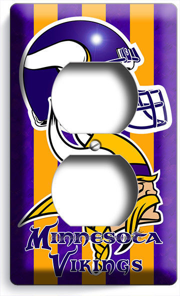 MINNESOTA VIKINGS FOOTBALL DUPLEX OUTLET WALL PLATE SPORT FAN BEDROOM HOME DECOR