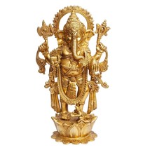 Ganesha statue brass Mangalkari Ganesh Ganpati 16 Inches - £561.88 GBP