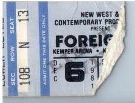 Foreigner Concert Ticket Stub Décembre 6 1981 Kansas Ville Missouri - £43.43 GBP