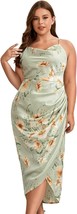 Floerns Women&#39;s Satin Spaghetti Strap Wrap Party Cami Dress - Size: S - £15.44 GBP