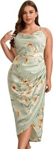 Floerns Women&#39;s Satin Spaghetti Strap Wrap Party Cami Dress - Size: S - £15.23 GBP