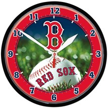 MLB Boston Red Sox 12&quot; Round Ball on Field Wall Clock by WinCraft - £31.44 GBP