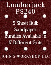 Lumberjack PS240 - 1/4 Sheet - 17 Grits - No-Slip - 5 Sandpaper Bulk Bundles - £3.96 GBP