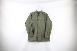 Vintage 60s Vietnam Era Mens 15.5 35 US Military OG 107 Cotton Sateen Shirt USA - £63.25 GBP