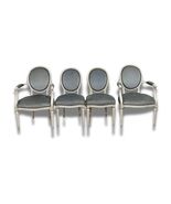 Set of 4 Gray and White French Dining Chairs - $1,125.00