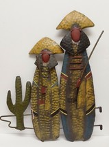 Southwest Native Tribal Tin Sheet Metal Wall Sculpture Figures Art Decor 20.5&quot; - £35.93 GBP