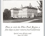 1924 The Antlers Hotel Colorado Molle Co Rate Scheda E Pubblicità Brochure - £13.86 GBP