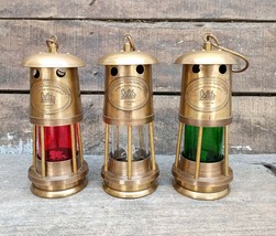 Pair of Three Nautical Brass Miner Lamp 6 Inches Kerosene Oil Lamp - £67.23 GBP