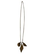 Vintage Gold Tone Seashell Charm Necklace 22" Coastal Beach Jewelry - $17.10