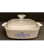 Vintage Corning Ware Blue Cornflower 1 Quart Square Casserole w/ Lid, Ne... - $748.80 MXN