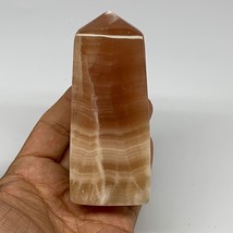 350.2g, 3.9&quot;x1.6&quot;x1.7&quot;, Honey Calcite Point Tower Obelisk Crystal @Pakistan, B25 - £22.02 GBP