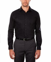 Van Heusen Men's Poplin Regular Fit Point Collar Dress Shirt, Black, 14.5" 32-33 - £19.73 GBP