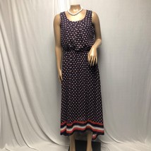 Apt 9 Midi Dress Womens Size Small Navy Orange Lined Handkerchief Hem NEW - $24.49