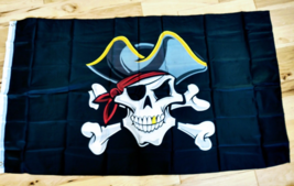 flag 3x5 PIRATE BUCCANEER Gray HAT CROSSED BONES Flag Indoor/Outdoor - $14.70