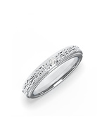 925 Sterling Silver Spinner Textured Solitaire Wedding Band Ring Jewelry... - $91.81 CAD