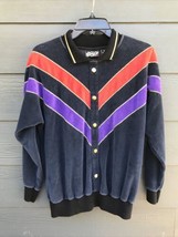 Vintage Jaclyn Smith Sports Top Womens Shirt Sz S Velour Velvet￼ Stripe ... - £16.28 GBP
