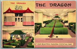 The Dragon Restaurant Washington DC UNP Unused Linen Postcard H12 - £5.66 GBP