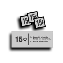 Vending Machine Coin Change Slot Decal 15 Cent Fits Cavalier USS Soda Soft Drink - £11.68 GBP
