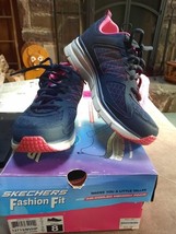 Skechers Women&#39;s Fashion Fit Not Afraid Blue/Pink Sneakers US Sz 8M - £27.69 GBP